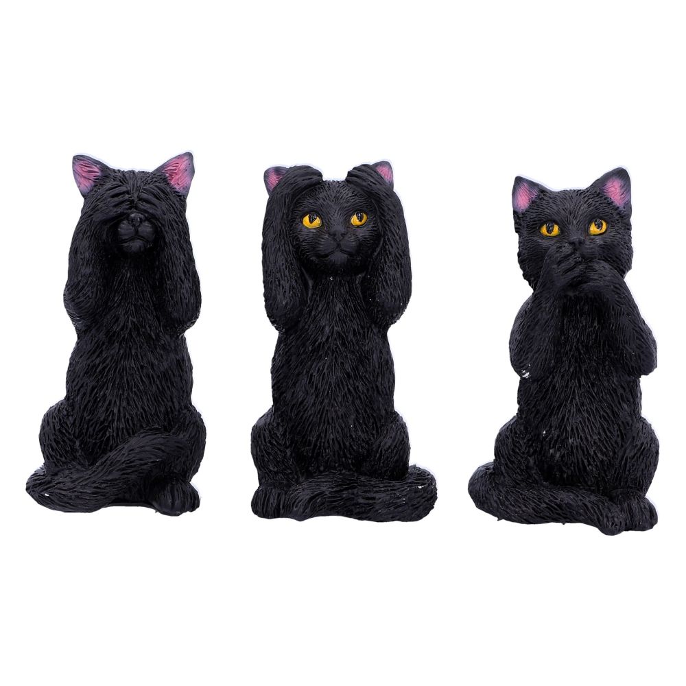 Nemesis Now - Three Wise Felines Dekorative Figuren - Schwarz